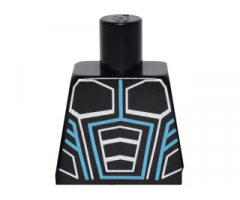 Torso Robot Armor with Medium Azure and Silver Lines Pattern