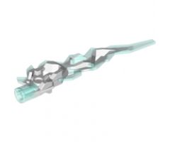 Hero Factory Weapon Accessory - Flame/Lightning Bolt with Axle Hole with Marbled Trans-Light Blue Pattern