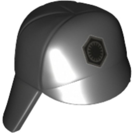 Minifigure, Headgear Cap, SW First Order Crew Member with Silver First Order Insignia Pattern