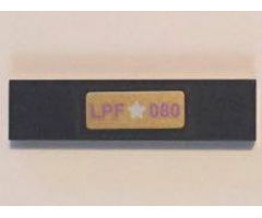 Tile 1 x 4 with Medium Lavender 'LPF 080' License Plate on Gold Background Pattern (Sticker) - Set 41101