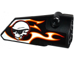 Technic, Panel Fairing # 4 Small Smooth Long, Side B with Red, Orange and White Flames and Skull with Sunglasses Pattern (Sticker) - Set 42046