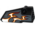 Technic, Panel Fairing # 4 Small Smooth Long, Side B with Red, Orange and White Flames on Dark Bluish Gray Background Pattern (Sticker) - Set 42046