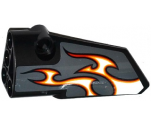 Technic, Panel Fairing # 3 Small Smooth Long, Side A with Red, Orange and White Flames on Dark Bluish Gray Background Pattern (Sticker) - Set 42046