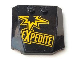 Wedge 4 x 4 x 2/3 Triple Curved with Yellow 'EXPEDITE' Pattern (Sticker) - Set 60113