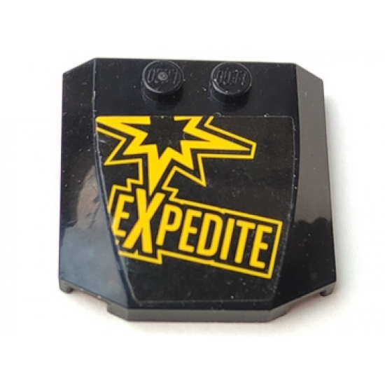 Wedge 4 x 4 x 2/3 Triple Curved with Yellow 'EXPEDITE' Pattern (Sticker) - Set 60113