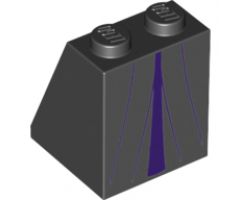 Slope 65 2 x 2 x 2 with Bottom Tube with Minifigure Dress/Skirt/Robe, Dark Purple Panel and Folds Pattern