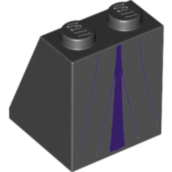 Slope 65 2 x 2 x 2 with Bottom Tube with Minifigure Dress/Skirt/Robe, Dark Purple Panel and Folds Pattern