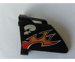 Technic, Panel Fairing #23 Large Short, Small Hole, Side B with Skull and Orange Flames Pattern (Sticker) - Set 8167