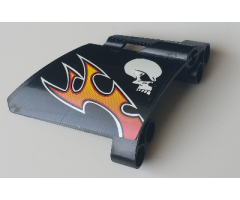 Technic, Panel Fairing #22 Large Short, Small Hole, Side A with Skull and Orange Flames Pattern (Sticker) - Set 8167