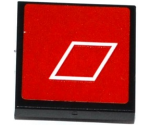 Tile, Modified 2 x 2 Inverted with White Diamond on Red Background Pattern (Sticker) - Set 75873