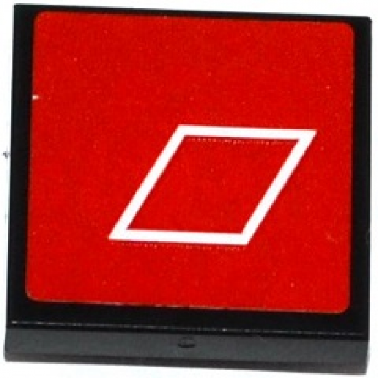 Tile, Modified 2 x 2 Inverted with White Diamond on Red Background Pattern (Sticker) - Set 75873