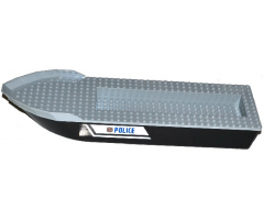 Boat Hull Unitary 41 x 12 x 5 with Light Bluish Gray Top with 'POLICE' and Copper Badge Pattern on Both Sides (Stickers) - Set 60129