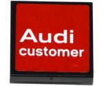 Tile, Modified 2 x 2 Inverted with 'Audi' and 'customer' on Red Background Pattern (Sticker) - Set 75873