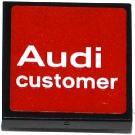 Tile, Modified 2 x 2 Inverted with 'Audi' and 'customer' on Red Background Pattern (Sticker) - Set 75873