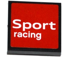 Tile, Modified 2 x 2 Inverted with 'Sport' and 'racing' on Red Background Pattern (Sticker) - Set 75873