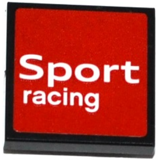 Tile, Modified 2 x 2 Inverted with 'Sport' and 'racing' on Red Background Pattern (Sticker) - Set 75873