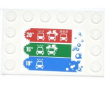 Tile, Modified 4 x 6 with Studs on Edges with Bubbles and Car Wash Price Table Pattern (Sticker) - Set 4207