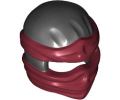 Minifigure, Headgear Ninjago Wrap Type 2 with Dark Red Wraps and Knot Pattern