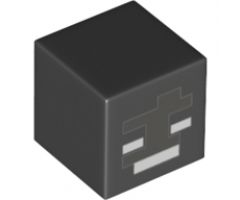 Minifigure, Head, Modified Cube with Minecraft Wither Face Pattern