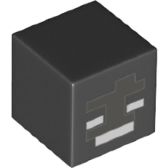 Minifigure, Head, Modified Cube with Minecraft Wither Face Pattern