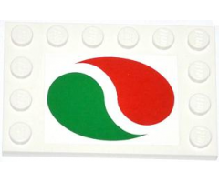 Tile, Modified 4 x 6 with Studs on Edges with Octan Logo Pattern (Sticker) - Set 4207