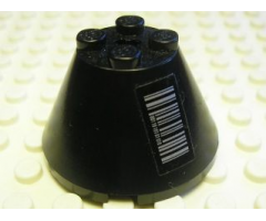 Cone 4 x 4 x 2 with Axle Hole with Silver Barcode Pattern (Sticker) - Set 7702