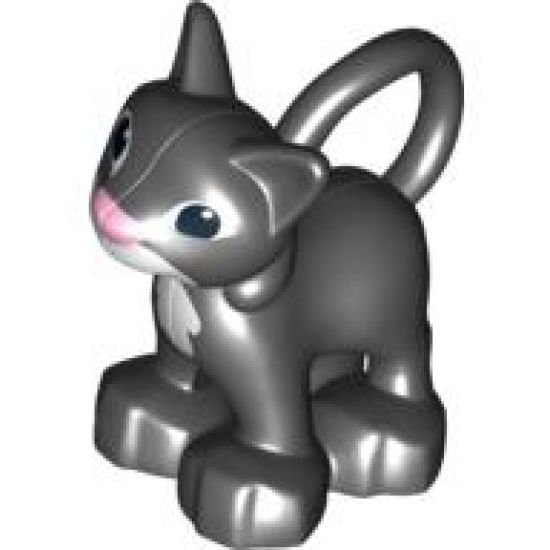 Duplo, Animal Cat Standing with White Chest and Mouth Pattern