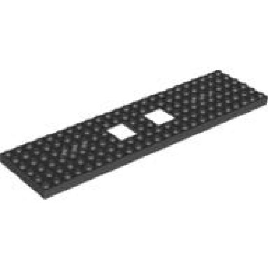 Train Base 6 x 24 with 2 Square Cutouts and 3 Round Holes Each End