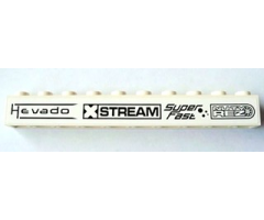 Brick 1 x 10 with Black 'Hevado', 'XSTREAM', 'Super Fast' and 'NUTY REZ' Pattern (Sticker) - Set 8154