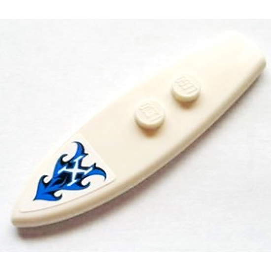 Minifigure, Utensil Surfboard Standard with Black and Blue Waves and White Letter 'X' Pattern (Sticker) - Set 60011