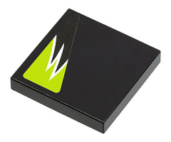 Tile 2 x 2 with Black and Lime Flames Pattern Model Right Side (Sticker) - Set 8119