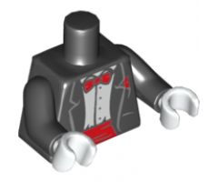 Torso Jacket Formal with White Shirt and Red Bow Tie and Cummerbund Pattern / Black Arms / White Hands