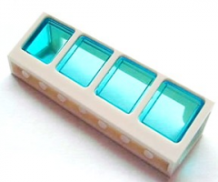 Window 2 x 8 x 2 Boat with Trans-Light Blue Glass