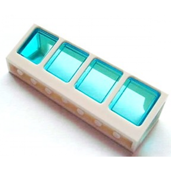 Window 2 x 8 x 2 Boat with Trans-Light Blue Glass