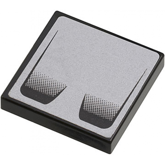 Tile 2 x 2 with Double Air Vent on Silver Background Pattern (Sticker) - Set 8647