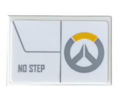 Tile 2 x 3 with Overwatch Logo and 'NO STEP' Pattern Model Left Side (Sticker) - Set 75970