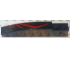 Slope, Curved 8 x 1 x 1 2/3 with Arch and Red Lines Pattern Model Left (Sticker) - Set 8669