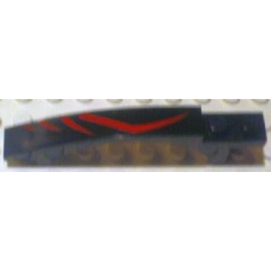 Slope, Curved 8 x 1 x 1 2/3 with Arch and Red Lines Pattern Model Left (Sticker) - Set 8669