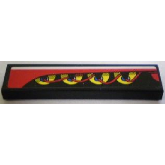 Tile 1 x 4 with 4 Cylinder Heads and Wires Pattern, Model Right (Sticker) - Set 8898