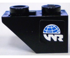 Slope, Inverted 45 2 x 1 with World Racers Logo on Black Background Pattern Model Right (Sticker) - Sets 8897 / 8898