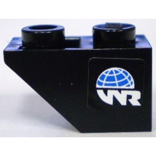 Slope, Inverted 45 2 x 1 with World Racers Logo on Black Background Pattern Model Right (Sticker) - Sets 8897 / 8898
