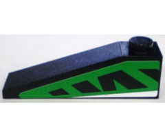 Slope 18 4 x 1 with Green and Black Pattern, Model Left (Sticker) - Set 8898