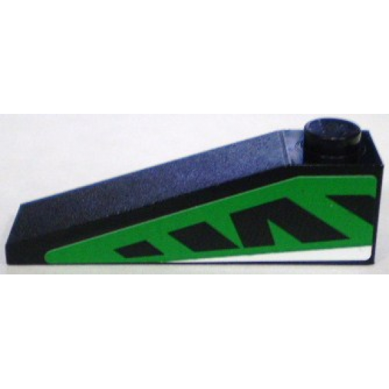 Slope 18 4 x 1 with Green and Black Pattern, Model Left (Sticker) - Set 8898