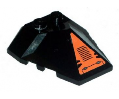 Wedge 4 x 4 Pyramid Center with Black Grille in Orange Triangle Pattern (Sticker) - Set 8101