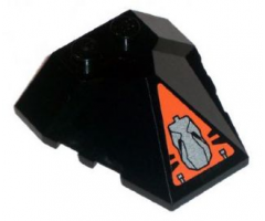 Wedge 4 x 4 Pyramid Center with Head in Orange Triangle Pattern (Sticker) - Set 8101