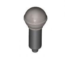 Minifigure, Utensil Microphone with Metallic Silver Top Full Screen Pattern