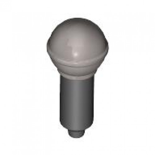Minifigure, Utensil Microphone with Metallic Silver Top Full Screen Pattern