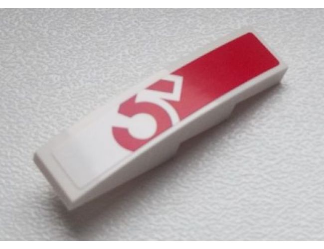 Slope, Curved 4 x 1 with Red '5' Pattern (Sticker) - Set 60025