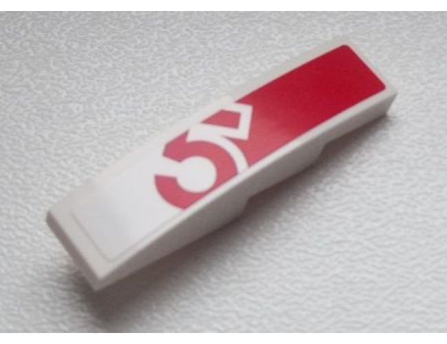 Slope, Curved 4 x 1 with Red '5' Pattern (Sticker) - Set 60025