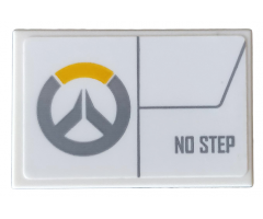 Tile 2 x 3 with Overwatch Logo and 'NO STEP' Pattern Model Right Side (Sticker) - Set 75970